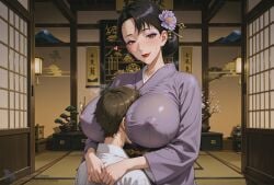1boy 1girl 1girls ai_generated big_ass big_breasts big_butt black_hair blush blushing brown_eyes busty cleavage clothed_female creamhorseai curvy curvy_female curvy_figure deep_cleavage detective_conan erect_nipples eyelashes eyeshadow female fit fit_female hair_bun hair_ornament head_between_breasts high_resolution highres horny horny_female hourglass_figure hug huge_ass huge_breasts huging indoors kimono light-skinned_female light_skin long_hair loose_clothes makeup male/female mascara mature mature_female milf mole_under_eye mommy mommy_kink mommy_milkers mother motherly motherly_figure night older_female perfect_body purple_eyeshadow red_lipstick seductive seductive_look shrine shrine_maiden smile smiling_at_viewer submissive_female suggestive suggestive_look sweat sweating sweaty thick_thighs voluptuous voluptuous_female white_skin