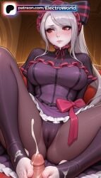 1boy 1girl 1girls 2026 ai_generated artist_name blush boobs breasts bust chest cock cum cum_on_body dick ejaculation electroworld feet feet_fetish foot_fetish foot_play footjob frills hetero hi_res high_quality high_resolution highres long_hair overlord_(maruyama) patreon patreon_username penis red_eyes shalltear_bloodfallen solo_focus stable_diffusion tits toejob toes two-footed_footjob uncensored watermark