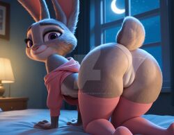 ai_generated ass cameltoe judy_hopps wafflemouseadopts white_panties zootopia