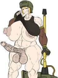1futa armor armored_futa big_breasts big_cock big_nipples big_penis blonde_futa blonde_hair cooling_off futa futa_only futanari holding_object lifting_own_clothes masked_female muscular muscular_female nipples_visible_through_clothing roblox robloxian slammer_(tdx) solo_focus solo_futanari sweat sweatdrop unknown_artist