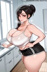 1girls ai_generated big_breasts black_hair blush bra breast female female_only final_fantasy final_fantasy_vii final_fantasy_vii_remake gigantic_breasts huge_breasts large_breasts light-skinned_female light_skin long_hair looking_at_viewer mommy red_eyes seductive seductive_look sexy solo solo_female thick thick_legs thick_thighs tifa_lockhart voluptuous_female