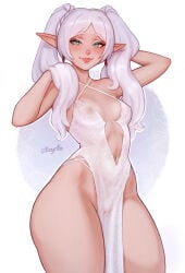 1girls absurd_res big_thighs breasts cameltoe curvy curvy_body curvy_female curvy_figure curvy_hips dress earrings elf elf_ears elf_female female female_focus female_only flat_chest flat_chested frieren hi_res huge_thighs kayav kayriko light-skinned_female light_skin massive_thighs petite petite_body pointy_ears small_breasts smile solo sousou_no_frieren thick_legs thick_thighs thunder_thighs thunderthighs white_dress wide_hips wide_thighs