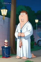 absurdly_long_hair ai_assisted ai_generated anime_screencap blood_splatter brian_griffin campsite close_up family_guy firelight flaccid_penis frowning high_quality juliet_sleeves kneeling long_sidelocks long_sleeves looking_at_penis night outside source_anime upper_body white_dress white_robe