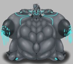 gigantic_breasts hildryn_(warframe) hyper_breasts hyper_muscles hyper_pregnancy lactating lactating_nipples lactation lactation_without_expressing pregnant smuggerssmuggs warframe