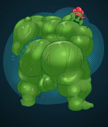 ass balls big_ass brawl_stars fat_ass gay gay_male intobuzzness muscles spanking spike_(brawl_stars)