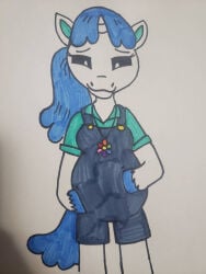 anthro blue_hair blue_hair_female crafty_corn craftycorn craftycorn_(poppy_playtime) critters_(poppy_playtime) enjoying_pregnancy poppy_playtime poppy_playtime_(chapter_3) pregnant pregnant_anthro pregnant_belly pregnant_female smiling_critters traditional_media_(artwork) unicorn unicorn_girl wholesome wholesome_pregnancy