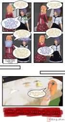 3d comic dialogue dress dress_up english english_text henbor underwear vgw_world