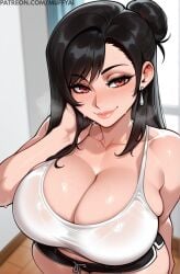 1girls ai_generated big_breasts black_hair blush bra breast female female_only final_fantasy final_fantasy_vii final_fantasy_vii_remake gigantic_breasts huge_breasts large_breasts light-skinned_female light_skin long_hair looking_at_viewer mommy red_eyes seductive seductive_look sexy solo solo_female thick thick_legs thick_thighs tifa_lockhart voluptuous_female
