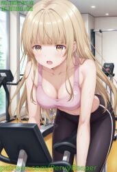 ai_generated blonde_hair brown_eyes schoolgirl shiina_mahiru the_angel_next_door_spoils_me_rotten