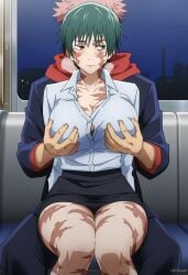 1girl 1girls ai_generated anime breasts curvy curvy_female curvy_figure eyes female fit hair jujutsu_kaisen nsfw stickyai tits voluptuous zen'in_maki