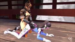 2futas 3d all_fours animated areola bodysuit cicsfm cum cum_in_ass cum_inside cum_while_penetrated cumshot d.va doggy_style exposed_breasts functionally_nude futa_on_futa futa_only futanari hands_on_ass intersex light-skinned_female overwatch pale-skinned_female pale_skin small_breasts sound tracer video whisker_markings