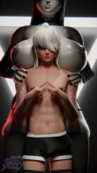 chest dominant_female imminent_sex pecs phalia scrag_boy_(model) smaller_male taller_female tits tits_bigger_than_head twink