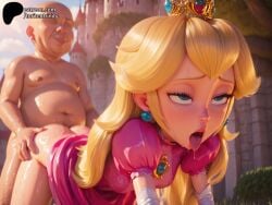 1girls 3d ai_generated mario_(series) nintendo patreon princess_peach super_mario_bros. toriten
