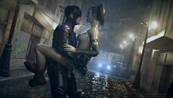 1boy 1girls 3d alleyway animated batman:_arkham_knight batman_(series) black_hair blonde_hair boots bouncing_breasts breasts carrying costume dc dc_comics dick_grayson duo female footwear harley_quinn harley_quinn_(arkham) harley_quinn_(arkham_knight) loop male mask multicolored_hair night nightwing no_pants no_sound outdoors pale-skinned_female penis raining red_hair reddoe sex shorter_than_10_seconds skirt straight street suspended_congress twintails vaginal_penetration video