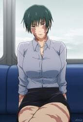 1girl 1girls ai_generated anime breasts curvy curvy_female curvy_figure eyes female fit hair jujutsu_kaisen nsfw stickyai tits voluptuous zen'in_maki