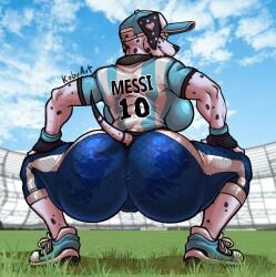 1girls 2026 2026_fifa_world_cup 2d 2d_(artwork) argentina ass big_breasts black_spots blue_eye breasts canine cap clothed crotch dalmatian dog female female_only fingerless_gloves gloves grass hands_on_legs heart_symbol highres huge_ass kobu_art looking_at_viewer original_character pants rear_view sneakers soccer_uniform spotted_fur squatting stadium_background tagme tail white_fur white_spots world_cup