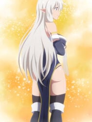 1girls ass blonde_hair breasts clothing elf_girl hips large_breasts pointy_ears screencap stitched thighhighs thighs
