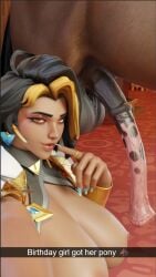 3d bestiality bobbybuttbuck breasts buttbuck dark-skinned_female dark_skin domina equine equine_penis female feral feral_on_female horse horsecock overwatch tank zoophilia