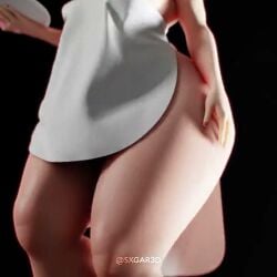 1girls 3d 3d_animation apron apron_only dexter's_mom female female_focus female_only sxgar3d tagme video walking