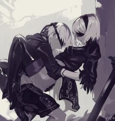 1boy 1boy1girl 1boys 1girls ambiguous_penetration black_blindfold black_gloves black_hairband black_visor blindfold bob_cut breasts female gloves hairband leg_lock legs_around_partner lifting lifting_person lovers loving_sex male nier:_automata open_mouth optionaltypo passionate puffy_sleeves sex short_hair solo_female solo_male sweet thicc_thighs thick_thighs thighhighs thighs touching visor white_hair wholesome yorha_2b yorha_9s