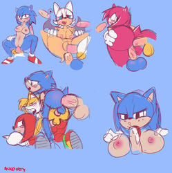 amy_rose anal bat bend dirtyscoundrel double double_penetration knuckles_the_echidna male mammal penetration pussy riding rouge_the_bat sonic_(series) sonique_the_hedgehog tails_the_fox yaoi