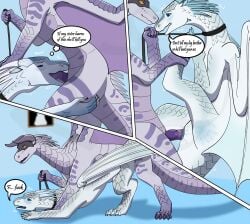 anal ankle_grab ass bodily_fluids butt_grab claws collar cum cum_inside dragon ejaculation english_text european_mythology female feral feral_on_feral genital_fluids group hailstorm_(wof) hand_on_butt hi_res horn hybrid icewing_(wof) icicle_(wof) leash leash_pull leg_grab male male/female male/male misterluk mythological_creature mythological_scalie mythology oral raised_leg scalie seawing_(wof) submissive submissive_female submissive_male sugar_(wrongful) text vaginal_penetration western_dragon wings wings_of_fire winter_(wof)