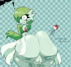 1boy 2d ass ass_focus ass_to_viewer backsack balls ballsack big_ass bottom_heavy exclamation_mark fat_ass femboy femboy_only gardevoir girly huge_ass male male_only motion_lines naked nintendo no_sex nonhuman nude pixel_art pokeball pokemon pokemon_(species) psychic_type simple_background solo solo_male standing surprised sweat sweaty sweaty_ass sweaty_balls tagme thedicock thick_thighs thighs twitter_link wobbling_ass