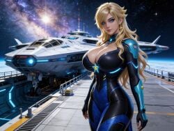 1girl 3d ai_generated big_ass big_breasts biker_girl blonde_hair cute eyes_blue female female_solo galaxy galaxy_girl hair_blonde human mario_(series) nintendo princess_rosalina princess_rosalina_(movie) ravenomega rosalina sexy_body sexy_female solo_female solo_woman spaceship super_mario_bros. super_mario_galaxy super_mario_galaxy_(2026_film) tagme tight_clothing universe