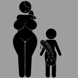 1boy 1girl 1girls big_breasts big_penis erect huge_cock huge_penis midget original pictogram pictographics precum precum_drip self_upload shortstack size_difference small_but_hung stick_figure tagme unepicroachy veiny_penis