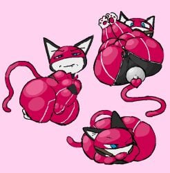 2025 anal anal_sex ann_takamaki_(cosplay) annoyed anthro arms_tied ass atlus ball_gag balls_outline barefoot big_butt blue_eyes bondage bottom_heavy bound bulge buttplug buttplug_in_ass buttplug_insertion buttplug_tail cleavage_cutout clothed clothing cutout detailed_bulge digital_media_(artwork) domestic_cat dorkass fake_tail feet felid feline felis frown frowning_at_viewer gag gagged genital_outline hindpaw huge_butt huge_hips kneeling latex latex_clothing latex_mask latex_skinsuit looking_at_viewer male mammal mask megami_tensei morgana_(persona) multiple_poses narrowed_eyes object_in_ass one_eye_closed pawpads paws penetration penis_outline persona_(series) persona_5 pink_background plug_(sex_toy) plug_insertion pose red_latex red_pawpads restraints rope rope_bondage sega sex_toy sex_toy_in_ass sex_toy_insertion shortstack shortstack_male simple_background skinsuit solo thick_thighs tight_clothing wide_hips zipper