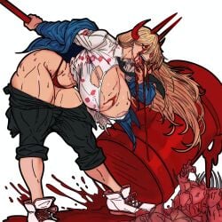 1girls 2026 areola areola_slip areolae areolae_slip areolae_visible_through_clothing ass big_areola big_areolae big_ass big_breasts big_butt big_thighs blonde_female blonde_hair blood blood_on_breasts blood_on_face blood_on_mouth bottomwear breasts breasts_bigger_than_head butt chainsaw_man clothed clothed_female clothing death demon demon_girl demon_horns digital_media_(artwork) female footwear glowing_eyes gore guro hammer hi_res hips horn horns huge_areola huge_areolae huge_ass huge_breasts huge_butt huge_thighs hyper hyper_breasts jacket legwear long_hair massive_breasts massive_thighs master_dcj mdcj77 melee_weapon muscular muscular_female muscular_thighs nipples nipples_visible_through_clothing no_bra panties pants power_(chainsaw_man) sharp_nails sharp_teeth shirt simple_background smile sneakers solo solo_female sparkling_eyes thick thick_ass thick_butt thick_hips thick_legs thick_thighs thighhighs thighs tongue tongue_out topwear torn_bodysuit torn_clothes torn_clothing torn_topwear weapon wide_hips