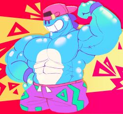 bara brawl_stars dinosaur doug_(brawl_stars) gay muscular muscular_male sfw
