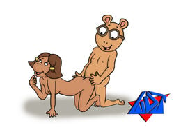 1boy 1girls aardvark arthur_(series) arthur_read character commission doggy_style francine_frensky male/female monkey_girl sex tagme teenager wdj