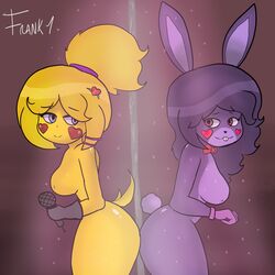 ass assjob bonnie_(fnaf) breasts chica_(fnaf) female female_only five_nights_at_freddy's mrnonone stripper