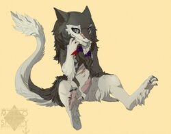 anthro braids chibi feathers furry male male_only no_humans penis revenantnoir sergal solo