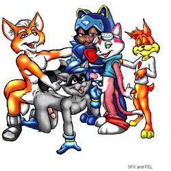 1:1 5boys anthro artist_name artist_request blinx blinx_the_time_sweeper bubsy_(series) bubsy_bobcat color crossover fox fox_mccloud fur furry furry_only gay guido_anchovy interspecies lowres male male/male male_only multiple_males raccoon samurai_pizza_cats sly_cooper sly_cooper_(series) star_fox tagme video_games white_background yaoi