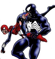 1boy 1girls artist_request female human light-skinned_female light_skin male marvel marvel_comics mayday_parker mc2 smooth_skin spider-girl spider-man_(series) straight symbiote venom_(marvel)