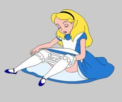 alice_(disney) alice_in_wonderland alice_in_wonderland_(1951_film) alice_liddell blonde_hair blue_dress disney masturbation nomad_(artist) straight_hair tagme