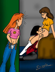 3girls bottomless clothed_masturbation clothing color colored cunnilingus daria daria_morgendorffer erect_nipples erect_nipples_under_clothes escoria female female_only glasses jane_lane masturbation multiple_girls oral oral_sex panties quinn_morgendorffer uncensored voyeur yuri