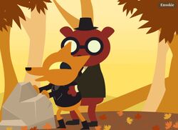 angus_(nitw) animated anthro bear bottomless canine enookie fox gay gregg_(nitw) male mammal night_in_the_woods sex yaoi