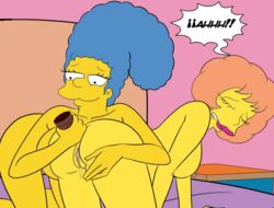 anal anal_insertion croc_(artist) female marge_simpson maude_flanders the_simpsons