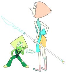 dickgirl female flaccid foreskin full_circle futanari gem_(species) glans holding_weapon long_penis pearl_(steven_universe) penis penis_out penis_under_clothes peridot_(steven_universe) retracted_foreskin smirk steven_universe tagme transparent_background uncut weapon