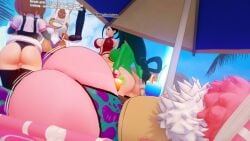 3d 5girls acrolexxx acrolust ashido_mina ass ass_focus asui_tsuyu beach beach_umbrella big_ass big_breasts black-haired_female black_hair boku_no_hero_academia brown_hair cleavage dark-skinned_female dark_skin dildo english_text female female_focus female_only gloves green-haired_female green_hair hero_outfit_(mha) high_resolution huge_dildo koikatsu koikatsu_(medium) leotard light-skinned_female light_skin long_hair lying_down lying_on_side mina_ashido mirko miruko momo_yaoyorozu multiple_females multiple_girls my_hero_academia ochako_uraraka pink-haired_female pink-skinned_female pink_body pink_hair rabbit_ears rabbit_girl rumi_usagiyama sex_toy short_hair thick_thighs thighhighs tsuyu_asui uraraka_ochako voluptuous voluptuous_female white-haired_female white_hair yaoyorozu_momo