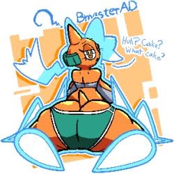 animated ass ass_focus bmasterad bouncing_ass breasts burnet_(pokemon) cake caked_up electrical_hair electricity jiggling_ass looking_at_viewer looking_back orange_body pokemon pokemon_(species) pokemon_champions rotom rotom_burnet_(chabble) tail thick yellow_eyes