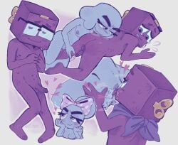 boxten_(dandy's_world) poppy_(dandy's_world) spanking male/female hetero_sex cunnilingus submissive submissive_male crying crying_with_eyes_open embarrassed softcore