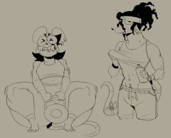 anthro elpiromanias gym gym_clothes opossum rat rat_ears rat_girl rat_tail rita_(elpiromanias) sketch struggling sweat sweating weights