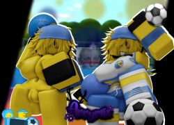2girls 3d arrymix baller_battler_(the_battle_bricks) meme_in_the_background reference_image roblox roblox_game robloxian self_upload soccer_battler_(the_battle_bricks) tagme the_battle_bricks