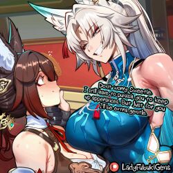 ai_generated comic comic_page caption image_set ladyfubuki honkai:_star_rail honkai_(series) fox_ears fox_girl feixiao_(honkai:_star_rail) tingyun_(honkai:_star_rail)