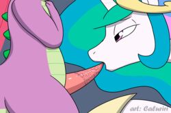 2016 alicorn animated caluriri dragon equine erection fellatio female feral friendship_is_magic horn male mammal my_little_pony oral penis princess_celestia_(mlp) sex spike_(mlp) wings