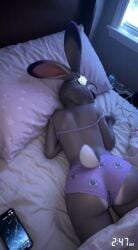 2026 adjusting_panties ai_animated ai_animation ai_generated animated anthro bed breasts butt disney female furry judy_hopps lagomorph leporid mammal mostly_nude night nitrogencalido phone pillow pov rabbit realistic sleeping solo sound tagme tailwag underwear video window zootopia